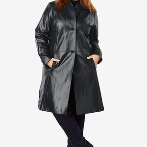 Jessica London Midnight Leather Coat